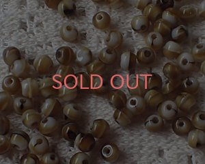 画像1: ヴィンテージ/ドイツ/ラウンド/ブラウン×ホワイト×ブラック/約3mm(90個)