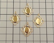 画像2: セッティング/ブラス/8×6mmオーバル/レース/ゴールド(1個) (2)