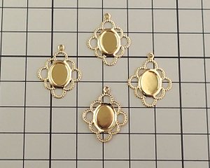 画像2: セッティング/ブラス/8×6mmオーバル/レース/ゴールド(1個)