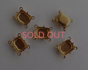 画像1: 10×8mm用/ブラスセッティング/クローズドバック/オクタゴン/4リング(1個)