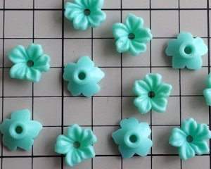 画像2: ヴィンテージ/ドイツ/プラスチック/フラワーG/アップルグリーン（2個）