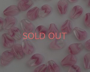 画像1: チェコガラスビーズ/ミニフラットドロップ/クリア×ピンク（6個）