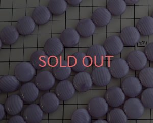 画像2: チェコガラスビーズ/パフコイン/14mm パープルストライプ(4個)