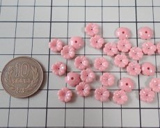画像3: ヴィンテージ/プラスチック/フラワー090/ピンク（4個） (3)