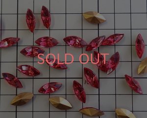 画像2: ヴィンテージ/チェコ/ローズ/ナベット/15×7mm(2個)