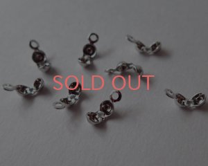 画像1: カン付4mmボールチップ/本ロジウムメッキ/10個