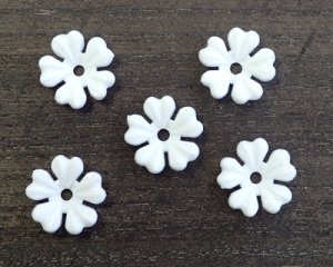 画像1: ヴィンテージ/ドイツ/プラスチック/フラワーa/ホワイト（2個）