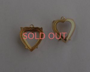 画像1: 15mmハート用ブラスセッティング/オープンバック/1リング(1個)