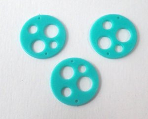 画像1: ヴィンテージ/ドイツ/プラスチック/サークルドットコネクター/20mm（2個）