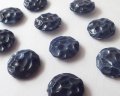 プラスチックビーズ/バンピーコイン/ネイビー/約23mm(2個)