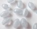 画像1: プラスチックビーズ/オーバル/アイスブルーマーブル(10個) (1)