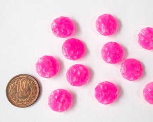 画像2: プラスチックビーズ/バンピーコイン/キャンディピンク/約16mm(10個)