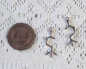 画像2: 化学構造式メタルパーツ/シルバー/アセチルコリン/26mm(2個)