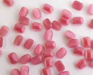 画像2: ヴィンテージ/ドイツ/ガラス/ピンクムーン/オクタゴン/8×6mm（2個）