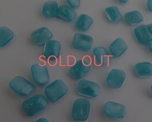 画像1: ヴィンテージ/ドイツ/ガラス/アクアムーン/オクタゴン/8×6mm（2個）