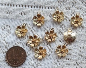 画像2: メタルチャーム/コスモス/ライトゴールド(1個)