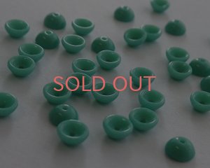 画像1: チェコガラスビーズ/ティーカップ/オペークターコイズ/約4×2mm(45個)