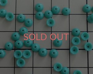 画像3: チェコガラスビーズ/ティーカップ/オペークターコイズ/約4×2mm(45個)