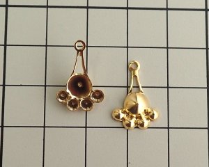 画像2: ブラス/マルチセッティング/017/ゴールドメッキ/17×11mm（1個）