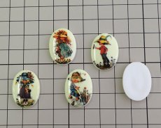画像2: ヴィンテージ/ドイツ/プラスチックカボション/ホリーホビー/バード/25×18mm(1個) (2)