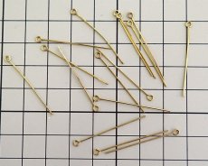画像2: メッキなし真鍮/9ピン/約30mm/線径0.6mm(20本) (2)