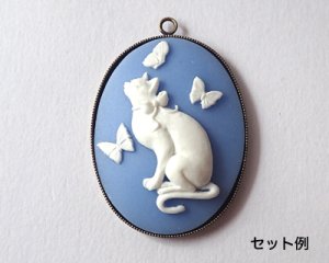 画像4: セッティング/ブラス/オーバル/シルバー/約40×30mm（1個）