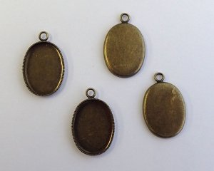 画像1: セッティング/ブラス/18×13mmオーバル/金古美(1個)