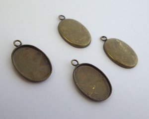 画像2: セッティング/ブラス/18×13mmオーバル/金古美(1個)