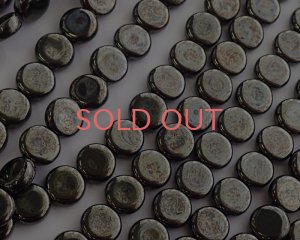 画像1: チェコガラスビーズ/ミニフラットコイン/ヘマタイト(10個）