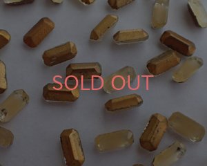 画像3: ヴィンテージ/ドイツ/クリア×ミルクティ/8×4mm(2個)