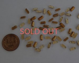 画像2: ヴィンテージ/ドイツ/クリア×ミルクティ/8×4mm(2個)