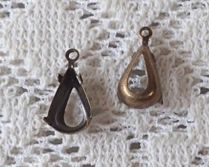 画像1: 13×8mm用/ブラスセッティング/オープンバック/金古美(1個)