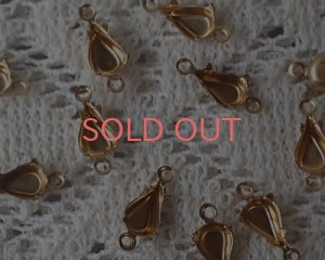 画像1: 8×4.8mmドロップ用/ブラスセッティング/クローズドバック/2リング(1個)