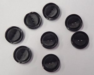 画像1: デッドストック/日本/プラスチックボタン/ブラック/15mm（1個）