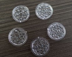 画像1: ヴィンテージ/ドイツ/プラスチックコネクター/クリアテクスチャード（4個） (1)