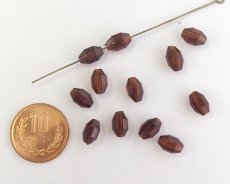 画像2: ヴィンテージ/ドイツ/プラスチック/ブラウンカットオーバル/約10×6mm（10個） (2)