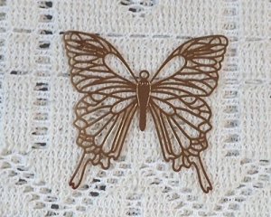 画像1: 銅製透かしパーツ/蝶/プレーン（2枚）
