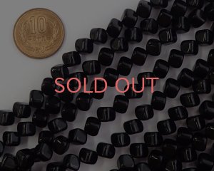 画像2: チェコガラスビーズ/ダイアゴナルキューブ/ジェットブラック/8mm(10個)