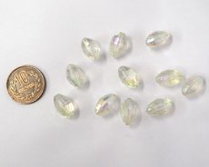 画像2: ヴィンテージ/ドイツ/プラスチック/クリアオーロラオーバル(4個) (2)