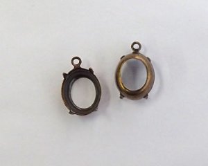 画像1: 12×10mm用/ブラスセッティング/オープンバック/金古美(1個)