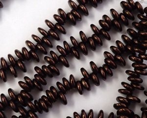 画像3: チェコガラスビーズ/パフラウンドドロップ/6mm/チョコレートブロンズ（10個）