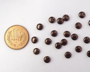 画像2: チェコガラスビーズ/パフラウンドドロップ/6mm/チョコレートブロンズ（10個）