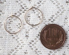 画像2: ブラス/ピアス/フープタイプ/ライトローズゴールド/20mm（2ペア） (2)