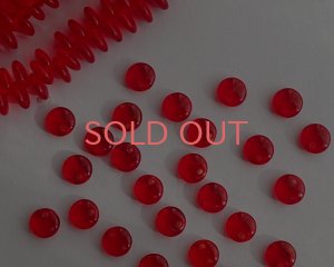 画像1: チェコガラスビーズ/パフラウンドドロップ/6mm/シャムルビー（10個）