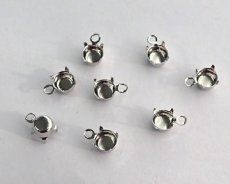 画像1: 4mmラウンド用/ブラスセッティング/本ロジウムメッキ(1個) (1)