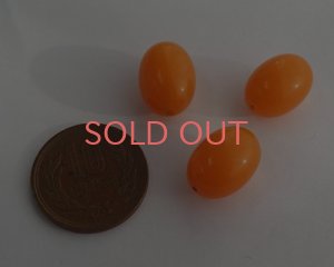 画像2: デッドストック/日本/プラスチック/オレンジオーバル/約16×12mm(4個）
