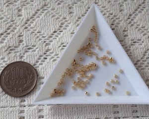 画像1: ブラス/つぶし玉/ゴールド/2mm(約100個)