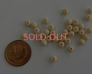 画像2: デッドストック/日本/カゼイン樹脂/アイボリーマーブルラウンド/約6mm(6個）