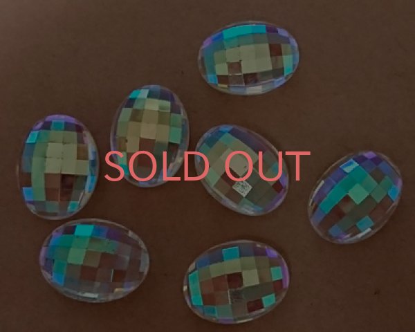 画像3: ヴィンテージ/ドイツ/ガラス/クリスタルオーロラ/約16×12mm(1個) (3)