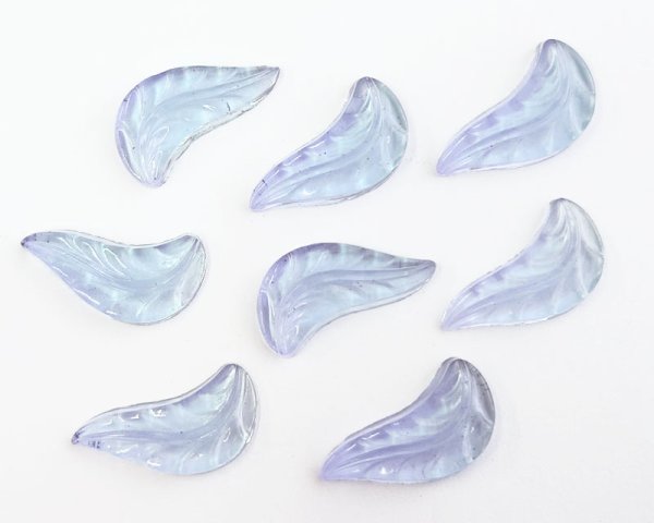 画像1: ヴィンテージ/ドイツ/ガラスカボション/アレキサンドライトリーフ(1個) (1)